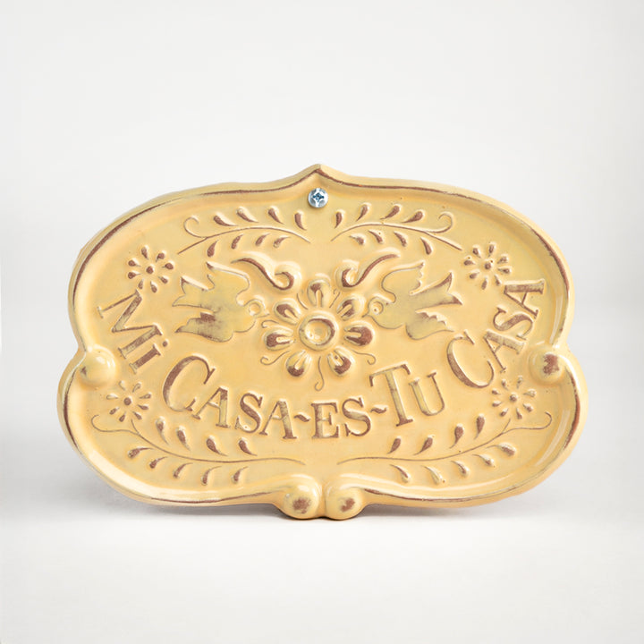 PLACA MI CASA ES TU CASA 19CM AL 27.5CM L 1.5CM AN