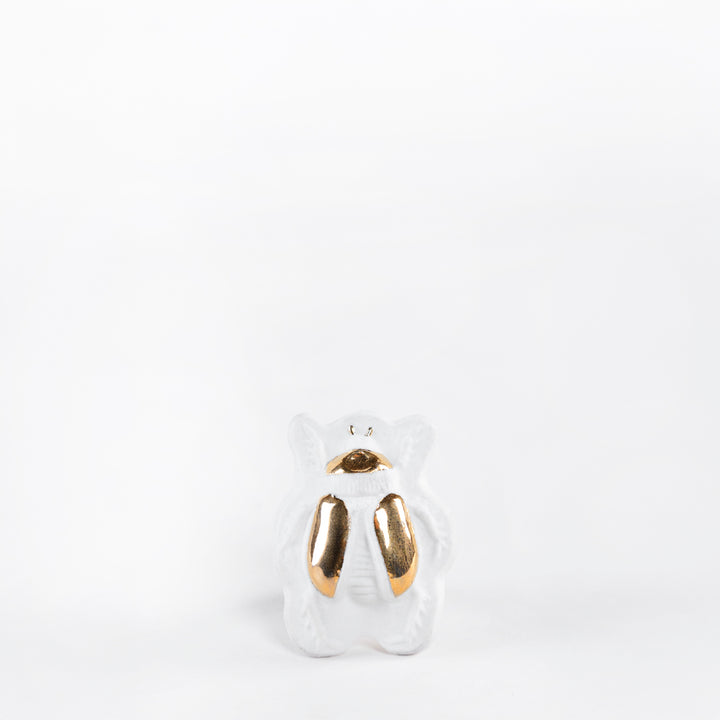 ANILLO ESCARABAJO PORCELANA #13 CON ORO 14K