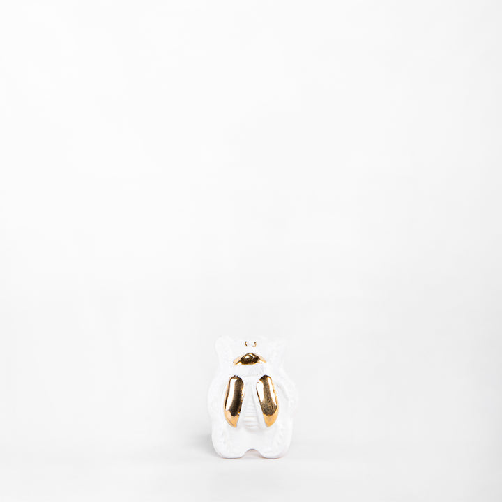 ANILLO ESCARABAJO PORCELANA #13 CON ORO 14K