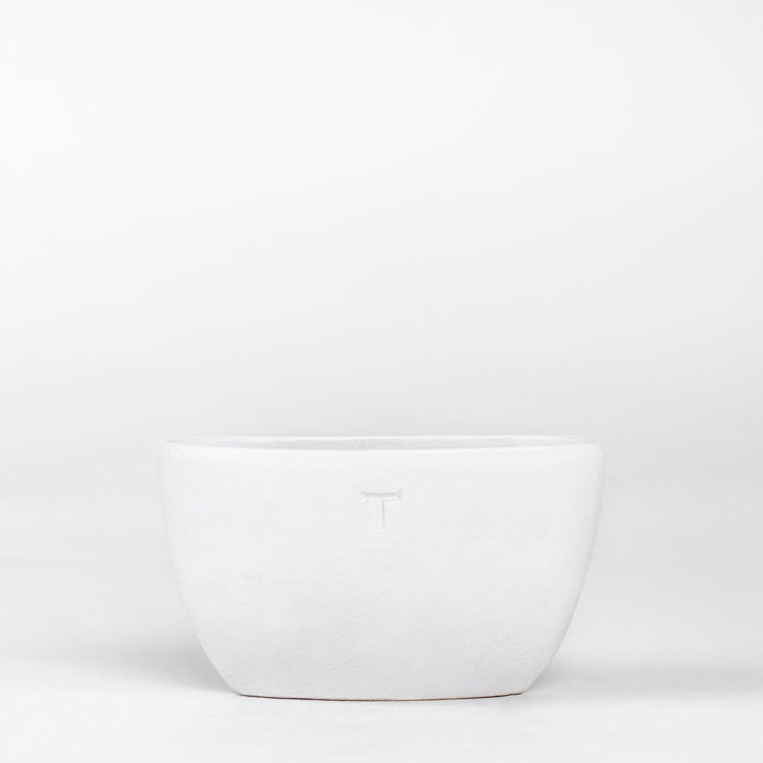 MACETA OVALADA LISA 10CM AL 17CM L 7CM AN