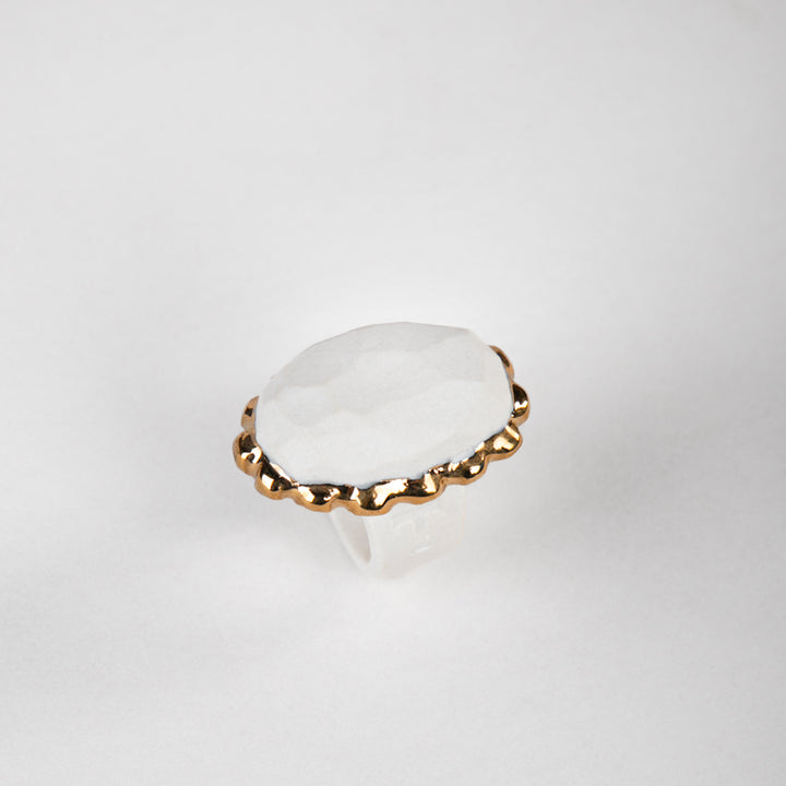 ANILLO CORTE ROCA ZAFIRO PORCELANA #13 C/ORO 14 K | Trinitate