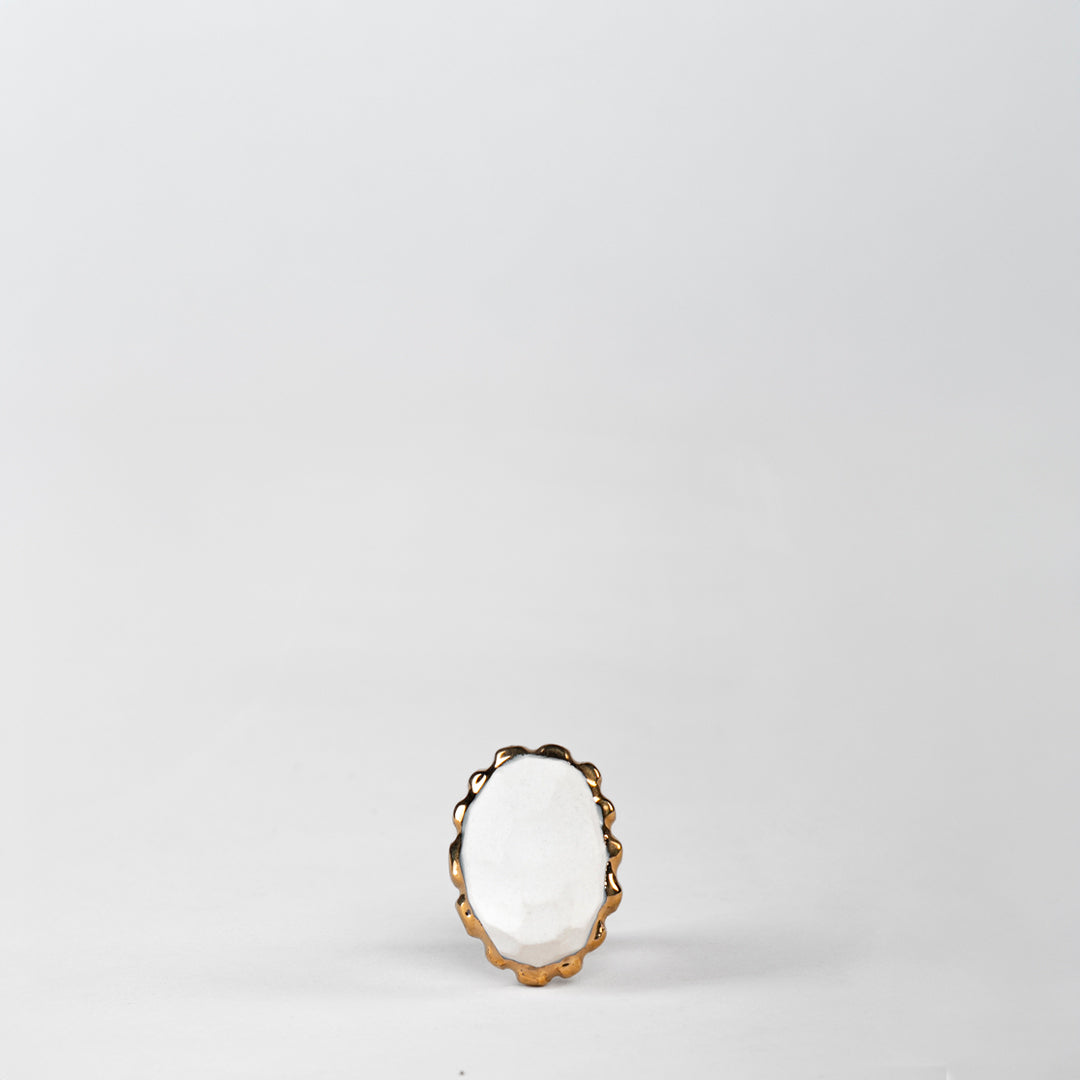 ANILLO CORTE ROCA ZAFIRO PORCELANA #13 C/ORO 14 K | Trinitate