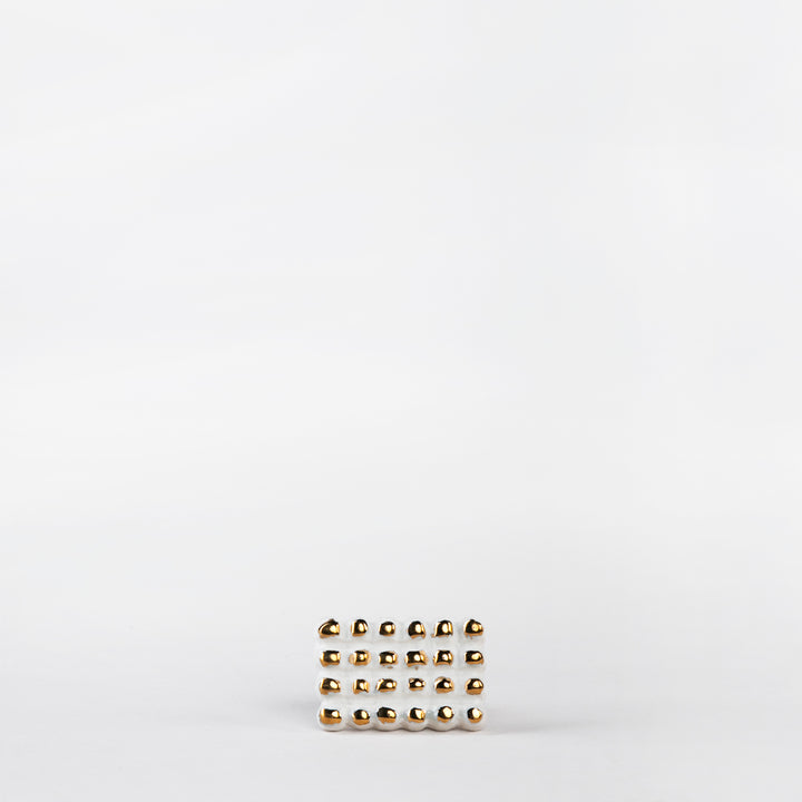 ANILLO CORTE ROCA PORCELANA #13 C/ORO 14K | Trinitate