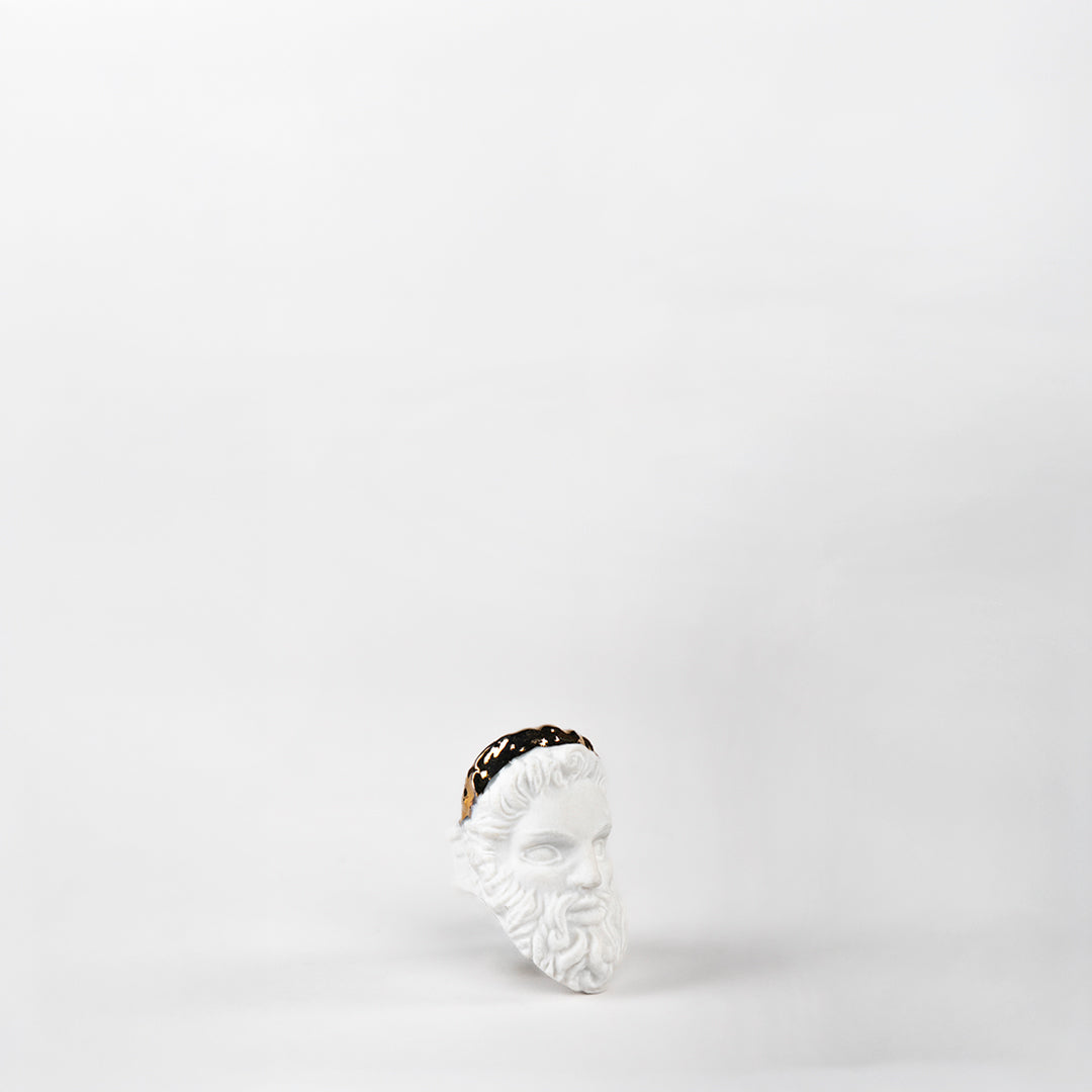 ANILLO ZEUS PORCELANA #13 C/ORO 14K | Trinitate