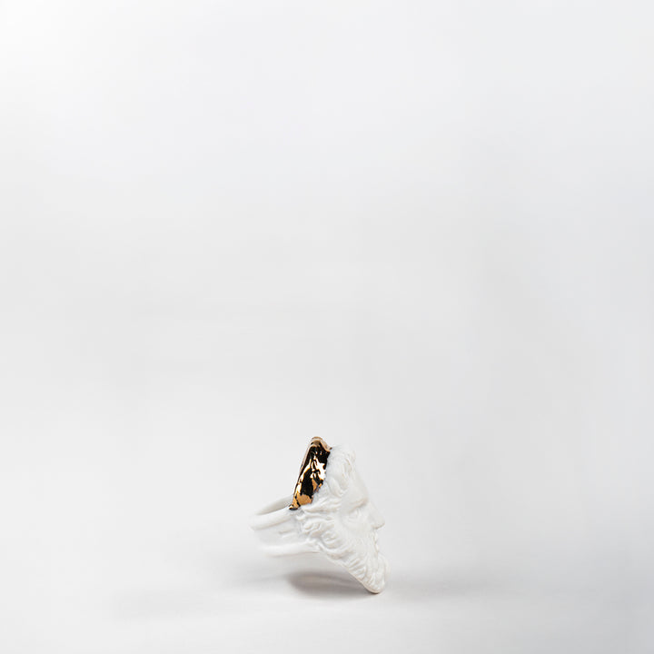 ANILLO ZEUS PORCELANA #13 C/ORO 14K | Trinitate
