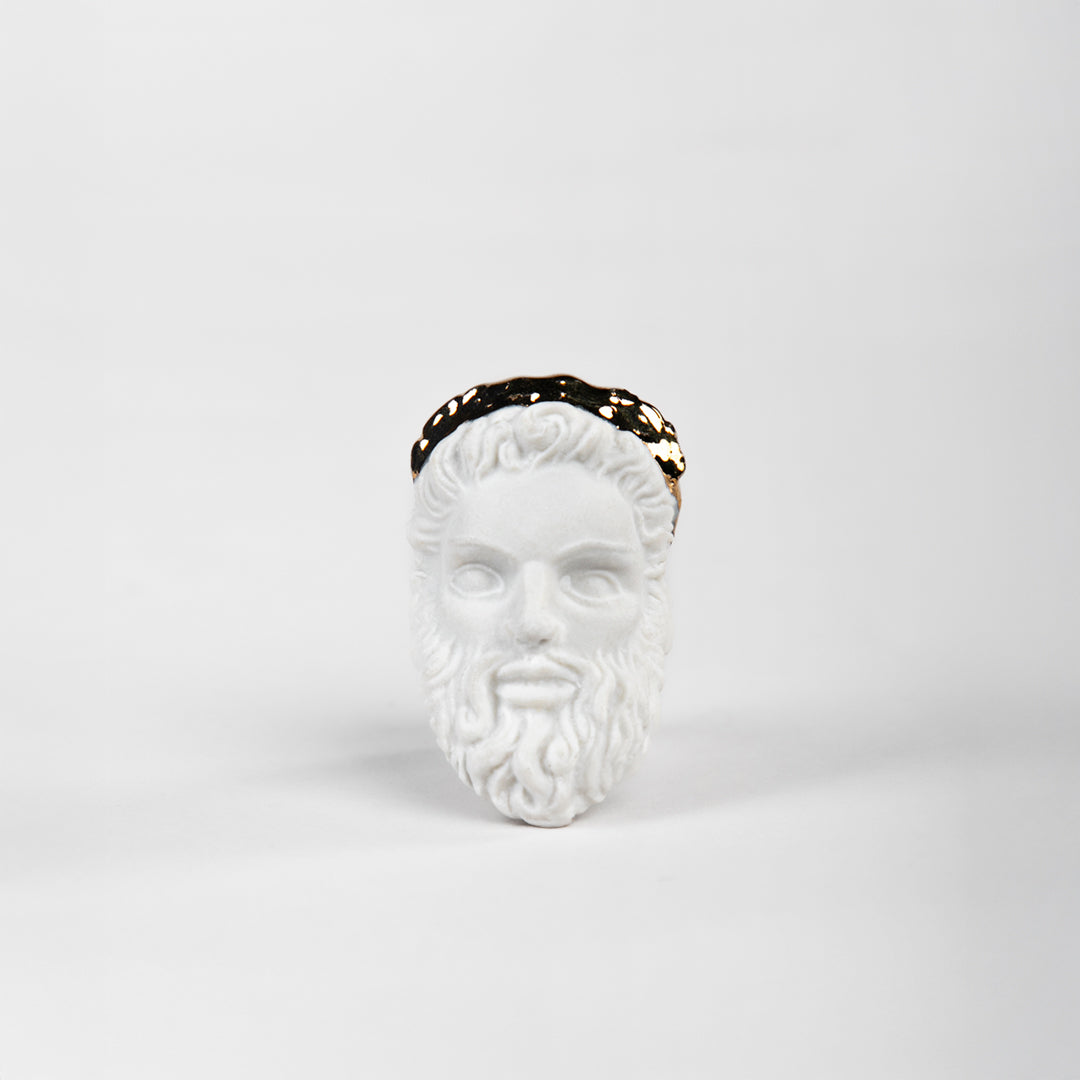 ANILLO ZEUS PORCELANA #13 C/ORO 14K | Trinitate