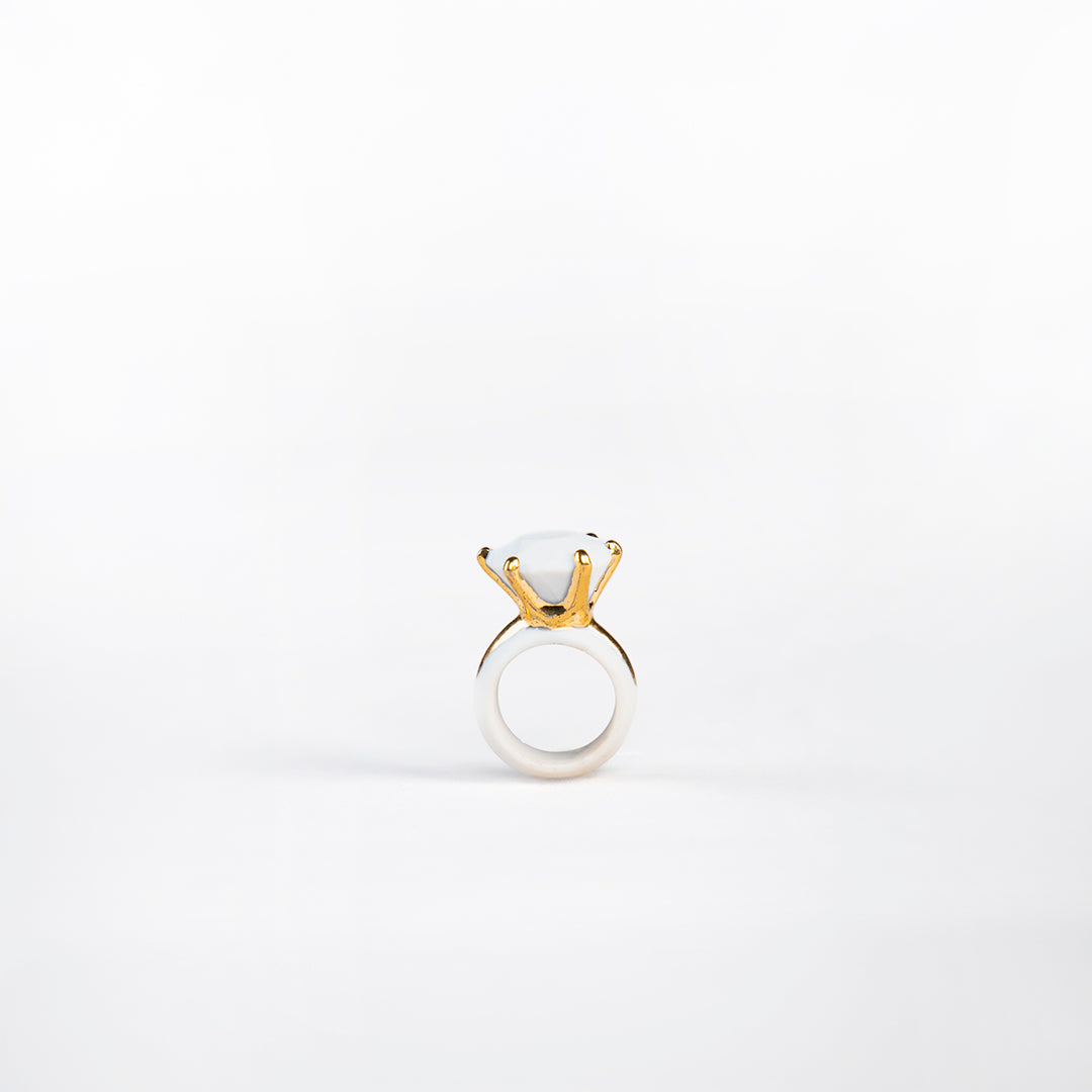 ANILLO DE COMPROMISO PORCELANA #13 C/ ORO 14KL | Trinitate