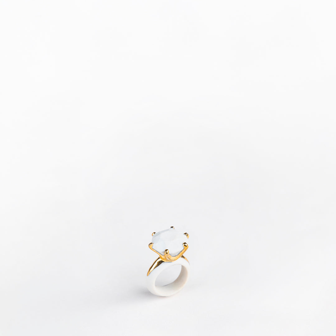 ANILLO DE COMPROMISO PORCELANA #13 C/ ORO 14KL | Trinitate