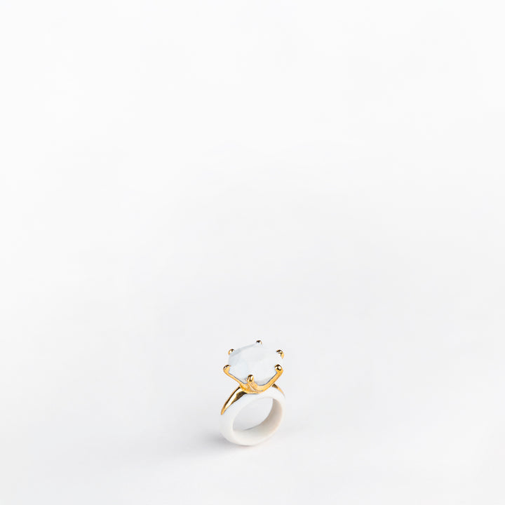 ANILLO DE COMPROMISO PORCELANA #13 C/ ORO 14KL | Trinitate