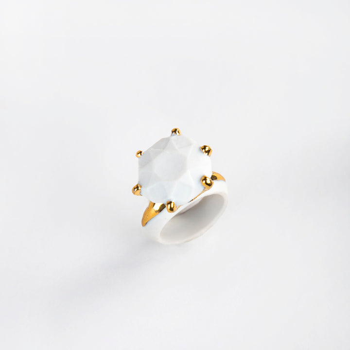 ANILLO DE COMPROMISO PORCELANA #13 C/ ORO 14KL | Trinitate