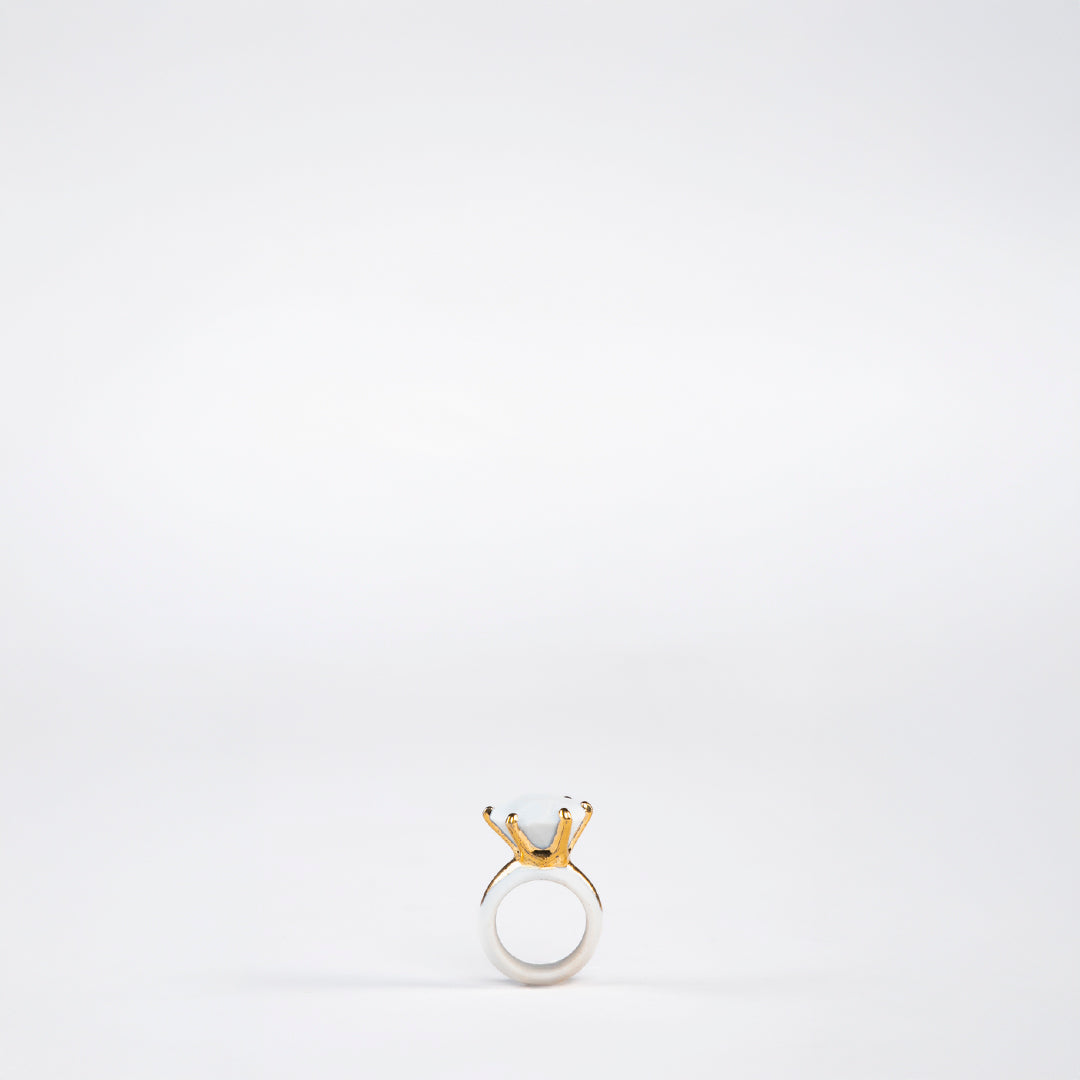 ANILLO DE COMPROMISO PORCELANA #13 C/ ORO 14KL | Trinitate