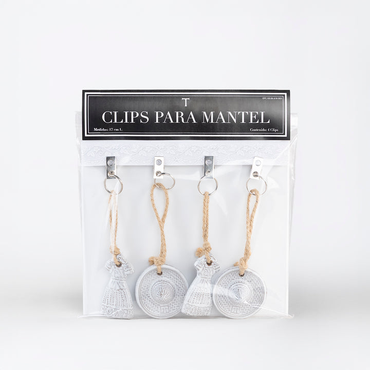 SET CLIP DE MANTEL MEXICANO 4 PIEZAS