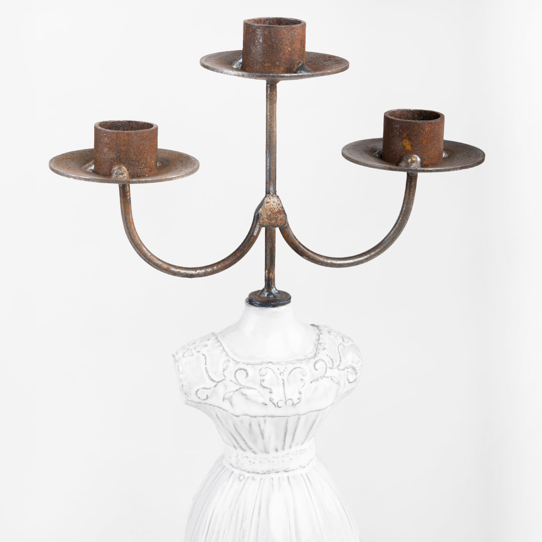 CANDELABRO VESTIDO CHINA POBLANA 37 CM AL 13 CM AN