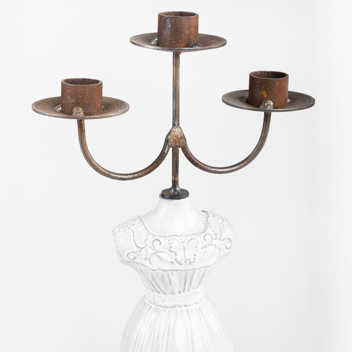 CANDELABRO VESTIDO CHINA POBLANA 37 CM AL 13 CM AN