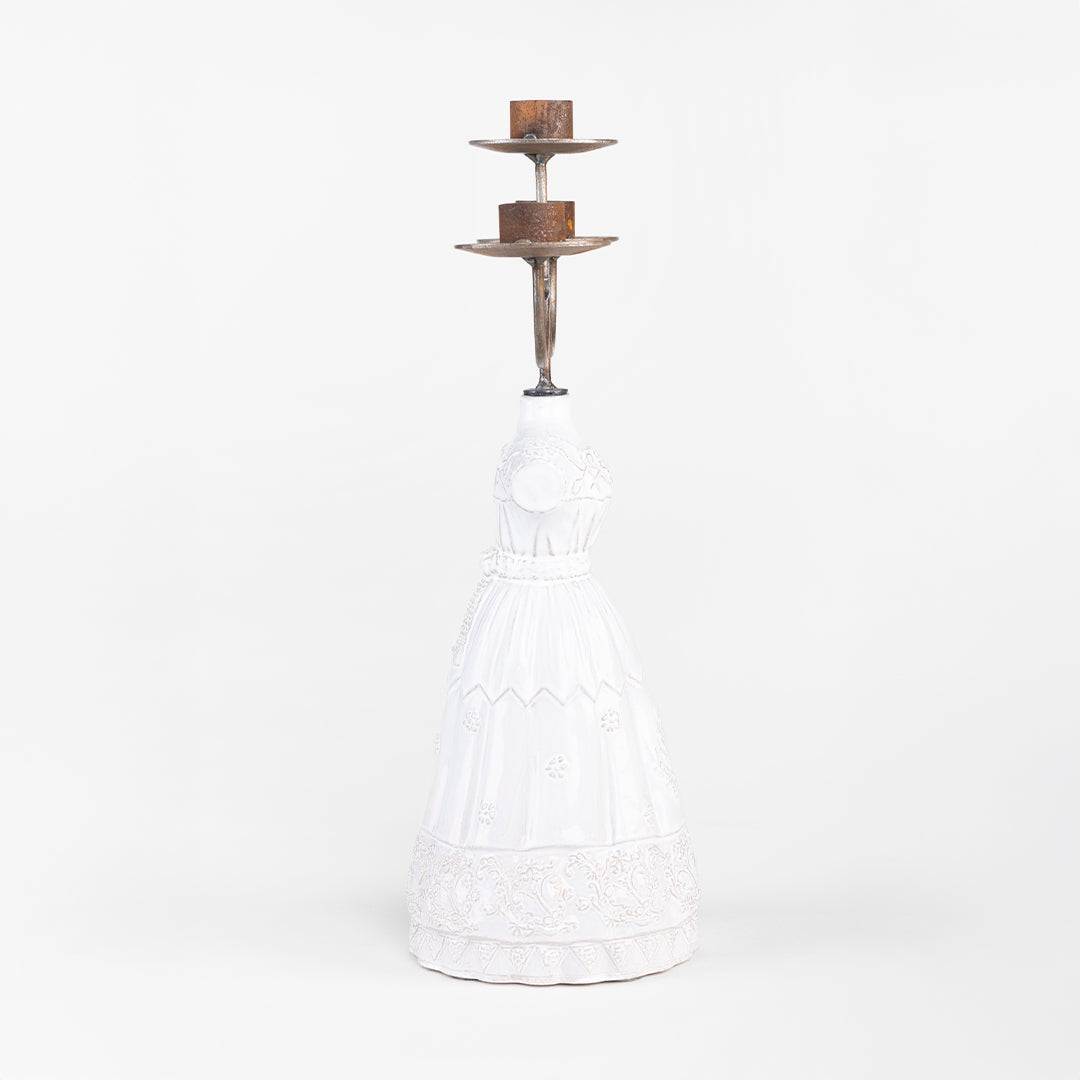 CANDELABRO VESTIDO CHINA POBLANA 37 CM AL 13 CM AN