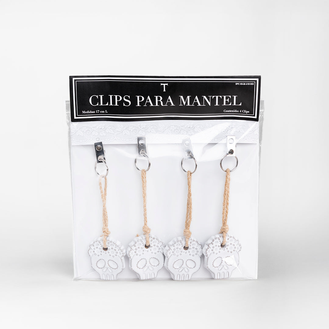 SET CLIP DE MANTEL CATRINA 4 PIEZAS