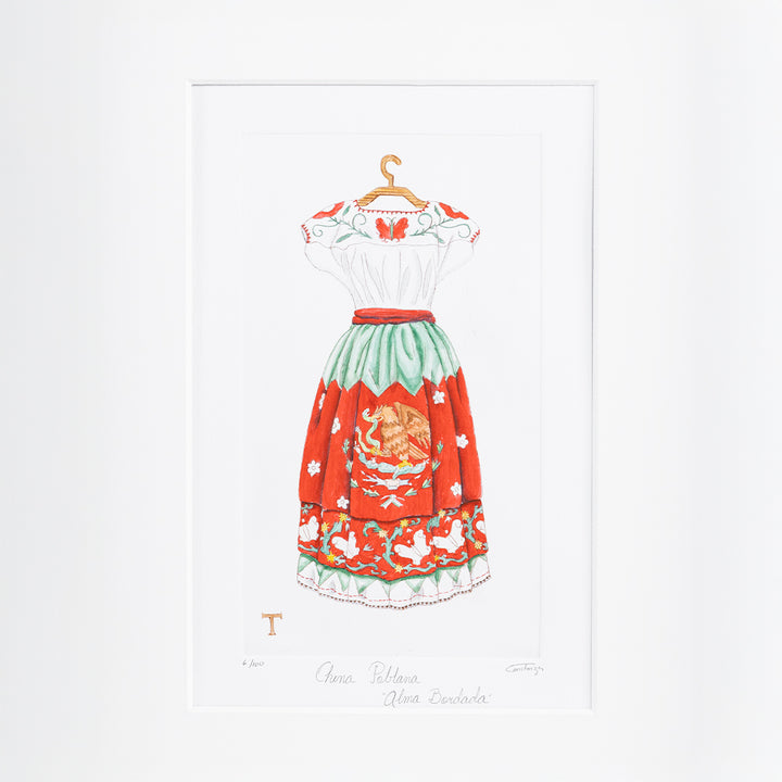 CHINA POBLANA ALMA BORDADA / MARCO 62CM AL 47CM L 4CM AN