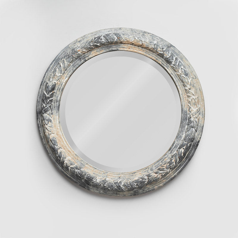 ESPEJO REDONDO CON MARCO HOJAS DE OLIVO 65CM D | Trinitate