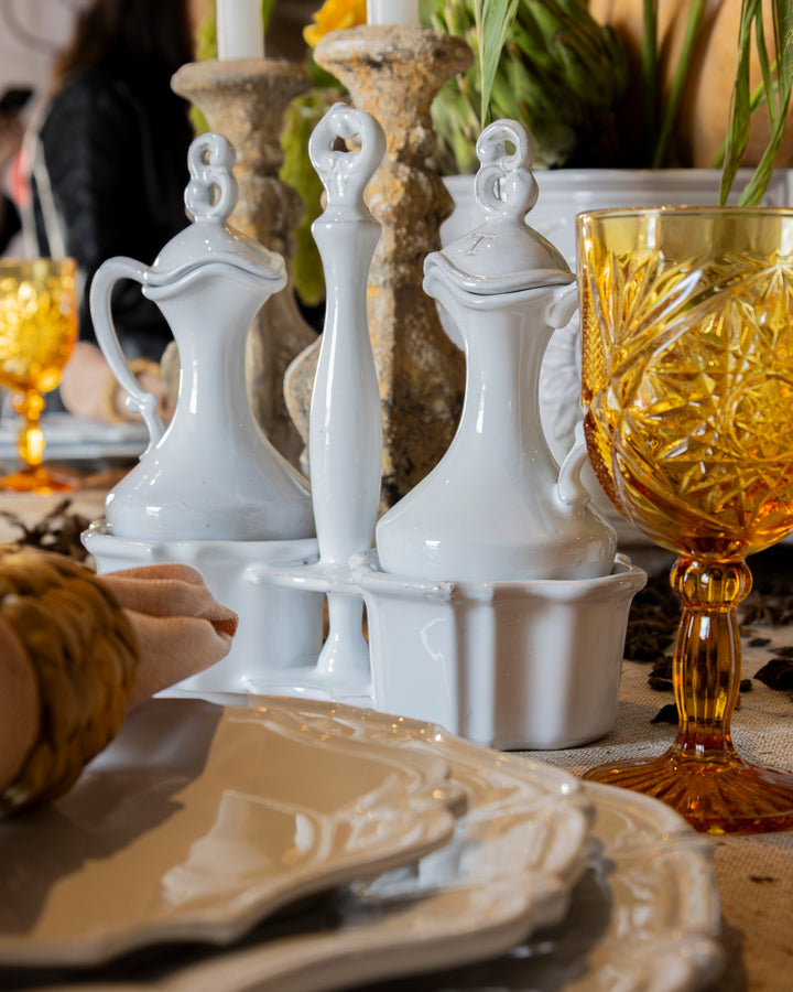 SET ACEITERA Y VINAGRERA PROVENZAL CON TAPA 25CM AL 30CM L 11.5CM AN