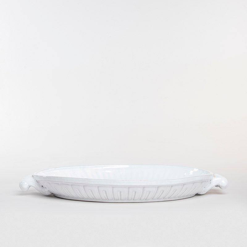 OVAL SERVING TRAY WITH HANDLES 44CM L 47.5CM W