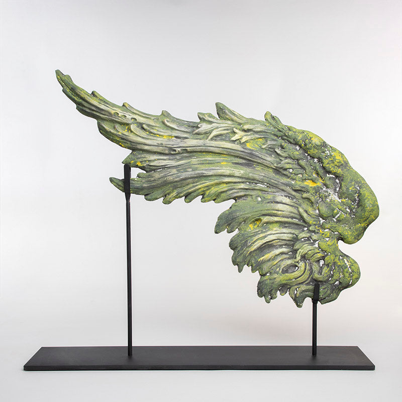 ALA DE DRAGON  ROCOCO DERECHA C/BASE METAL 68 CM AL | Trinitate