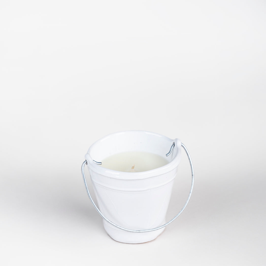 VELA AROMATICA CITRONELLA BLANCA 220 G / CACHARRO CUBETA 9 CM - BLANCO CRISTAL