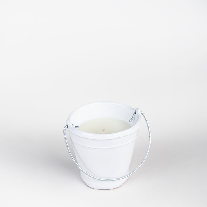 VELA AROMATICA CITRONELLA BLANCA 220 G / CACHARRO CUBETA 9 CM - BLANCO CRISTAL