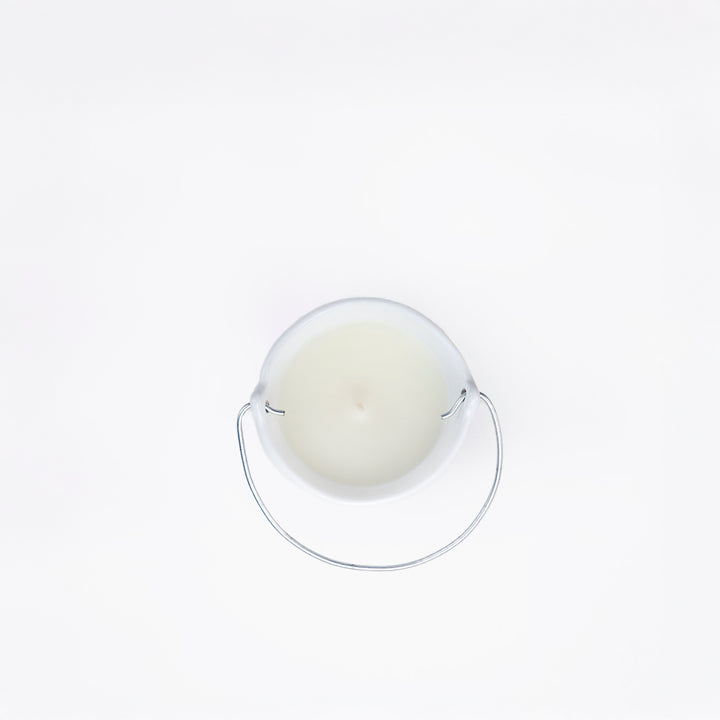 VELA AROMATICA CITRONELLA BLANCA 220 G / CACHARRO CUBETA 9 CM - BLANCO CRISTAL