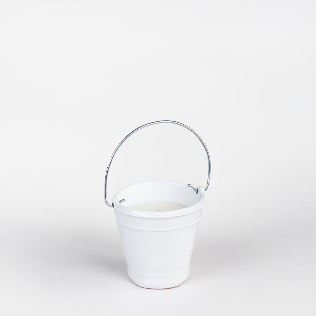 VELA AROMATICA CITRONELLA BLANCA 220 G / CACHARRO CUBETA 9 CM - BLANCO CRISTAL