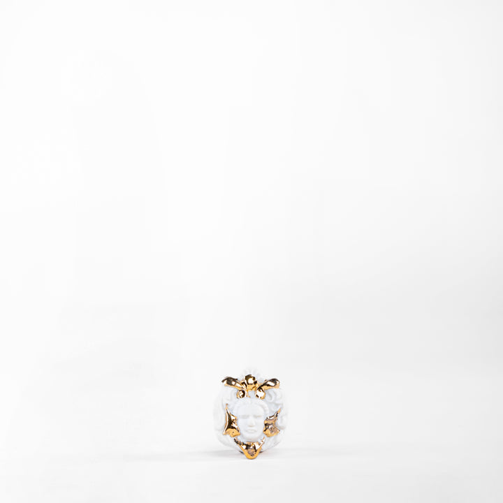 ANILLO MASCARA - PORCELANA #13 C/ORO 14K