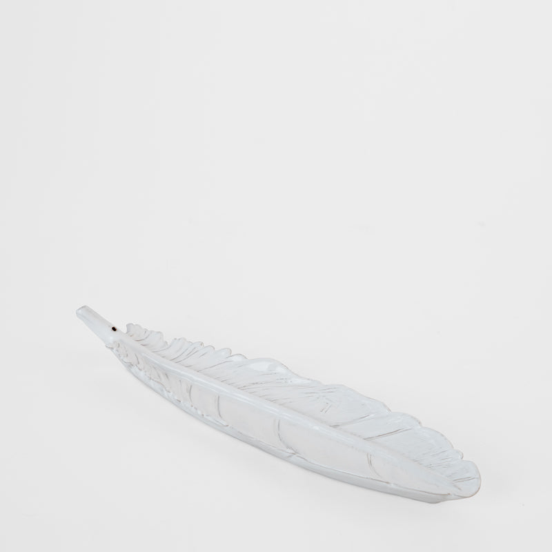 PORTA INCIENSO PLUMA 30 CM - BLANCO CRISTAL | Trinitate