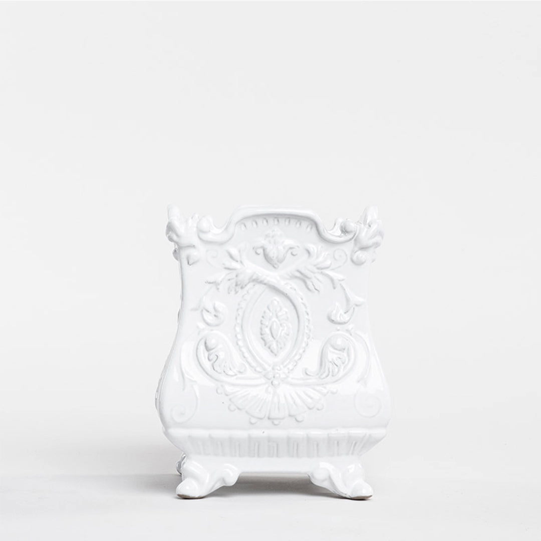 FRENCH SQUARE VASE 19CM H 14.5CM L 14.5CM W