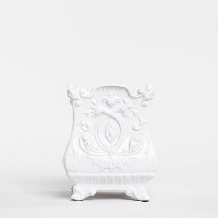 FRENCH SQUARE VASE 19CM H 14.5CM L 14.5CM W
