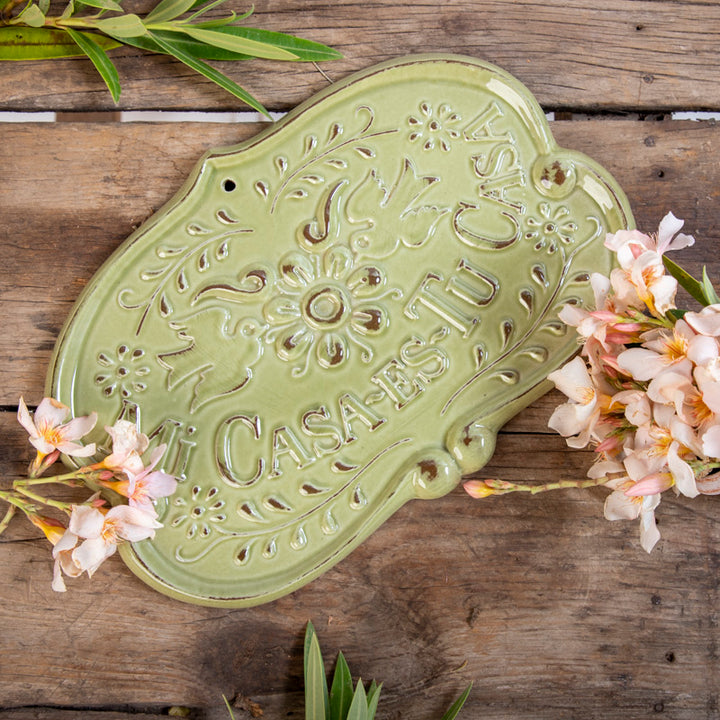 PLACA MI CASA ES TU CASA 19CM AL 27.5CM L 1.5CM AN