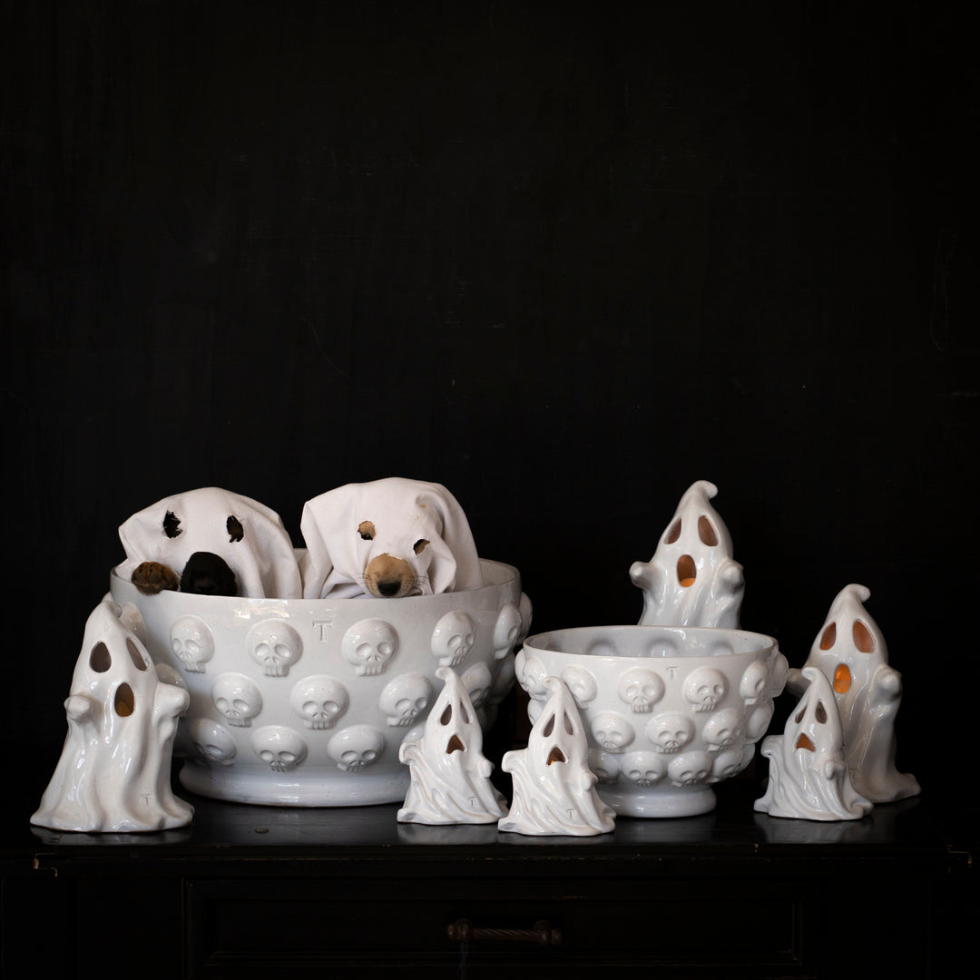 GHOST LANTERN SET 20 CM AL 15CM L 13.5CM W