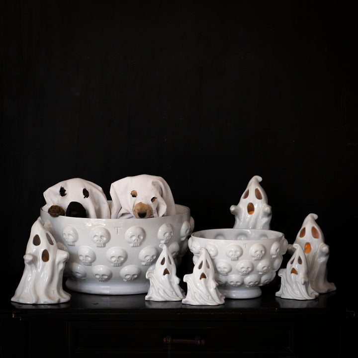 GHOST LANTERN SET 20 CM AL 15CM L 13.5CM W
