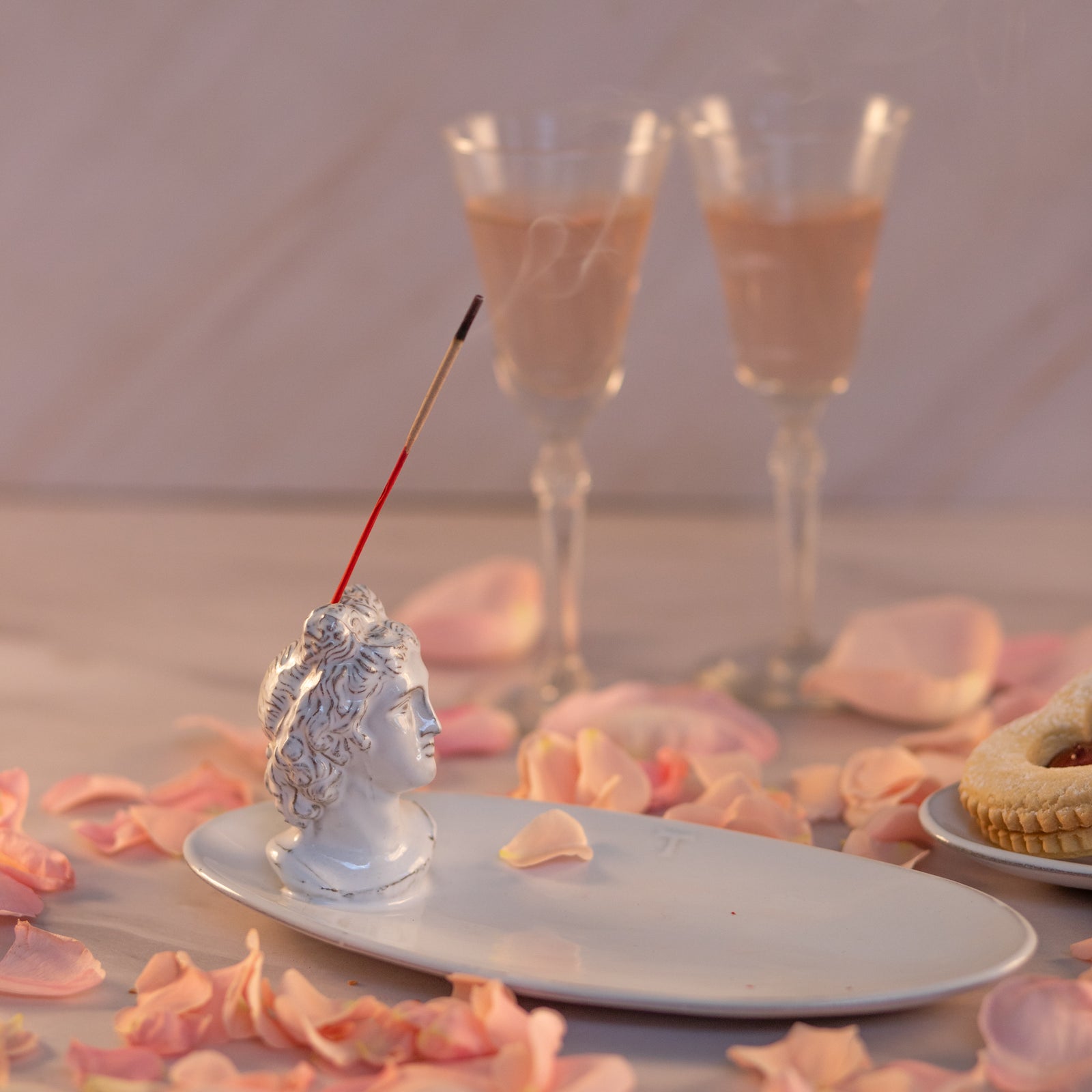 PORTA INCIENSO APOLO 23 CM - BLANCO CRISTAL ALTA | Trinitate