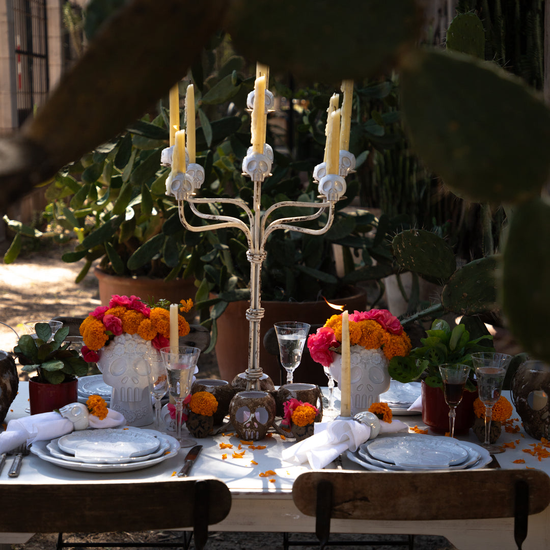 METAL TABLE CANDLE HOLDER 9 CANDLES 75CM AL