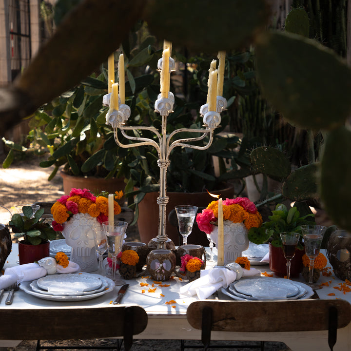 METAL TABLE CANDLE HOLDER 9 CANDLES 75CM AL