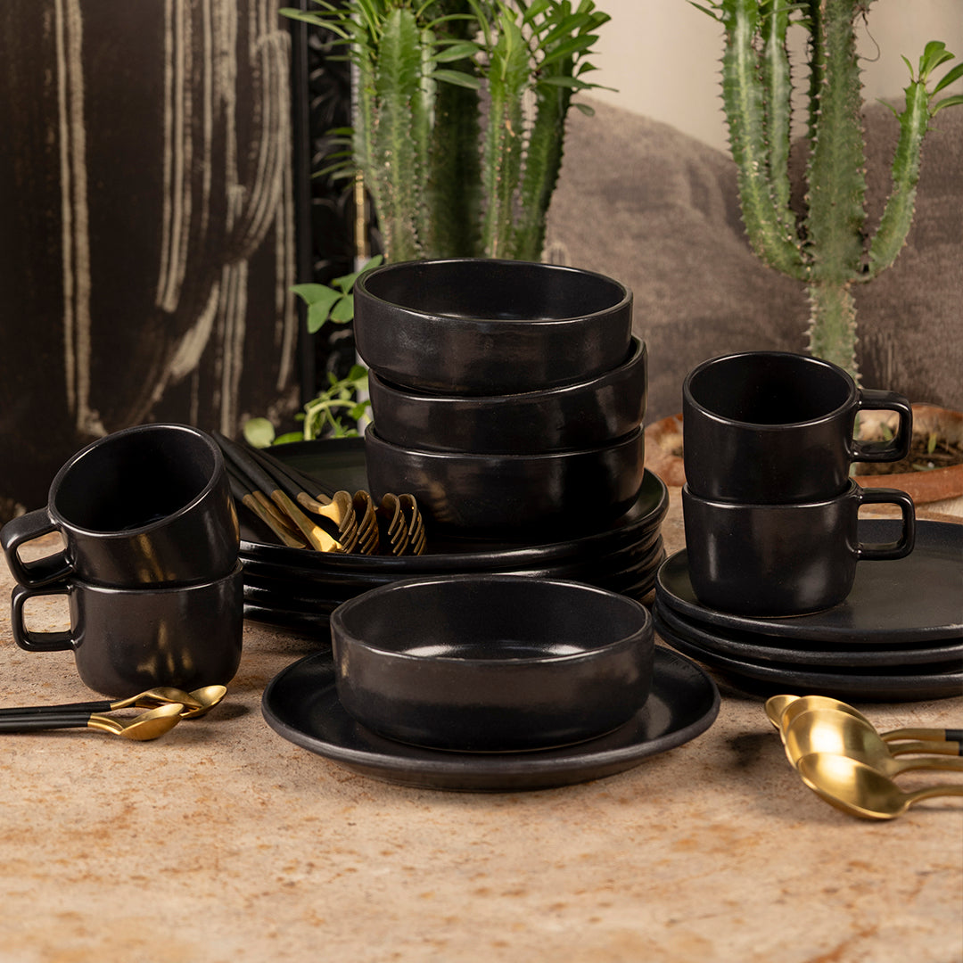 SET VAJILLA NEO ONIX 4 PERSONAS 16 PIEZAS | Trinitate