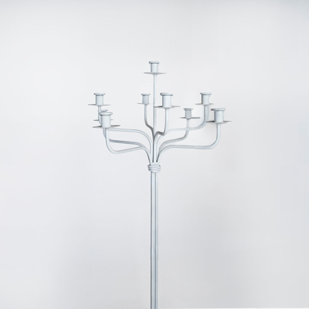 CANDELABRO METAL DE PIE 9 VELAS 164CM AL - METAL BLANCO