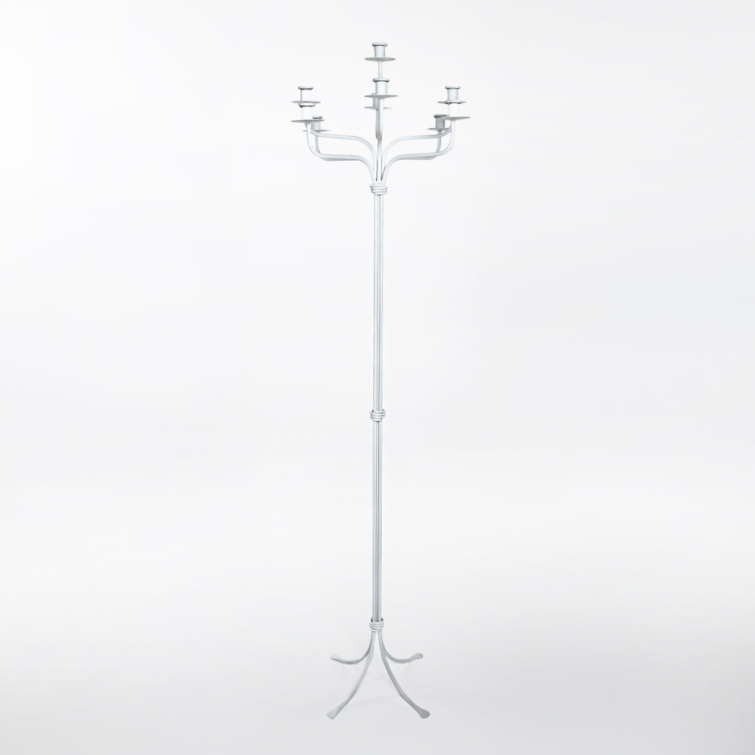 CANDELABRO METAL DE PIE 9 VELAS 164CM AL - METAL BLANCO