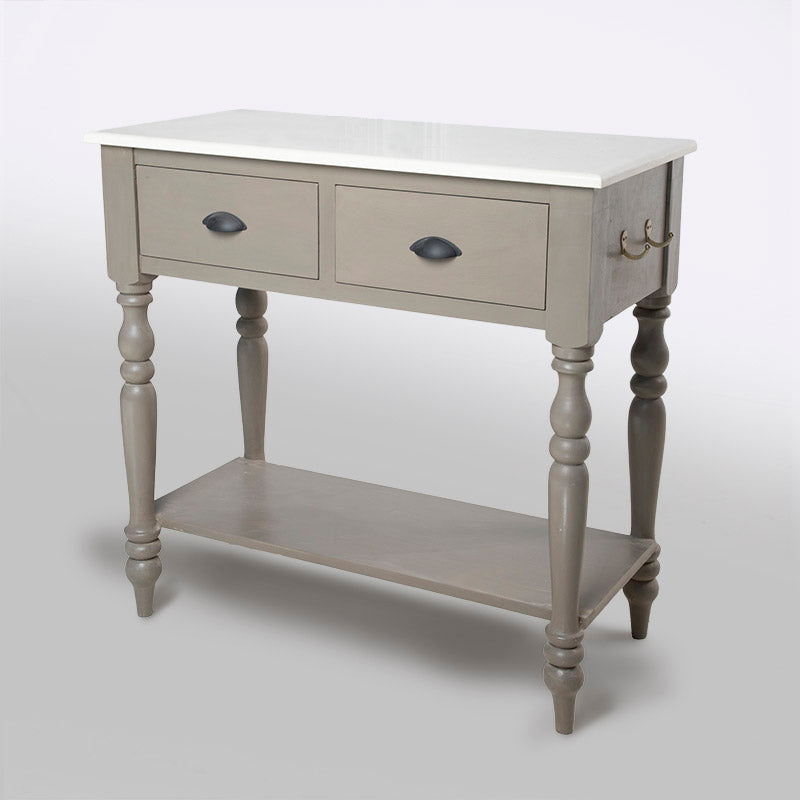 MESA COCINA 2 CAJONES C/ MARMOL 90CM AL 93CM L 45CM AN | Trinitate