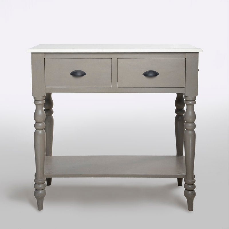 MESA COCINA 2 CAJONES C/ MARMOL 90CM AL 93CM L 45CM AN | Trinitate