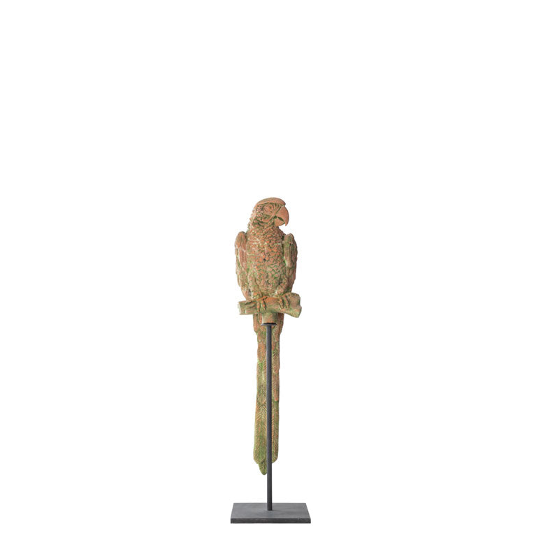 GUACAMAYA HEMBRA CON BASE METAL 54CM AL | Trinitate